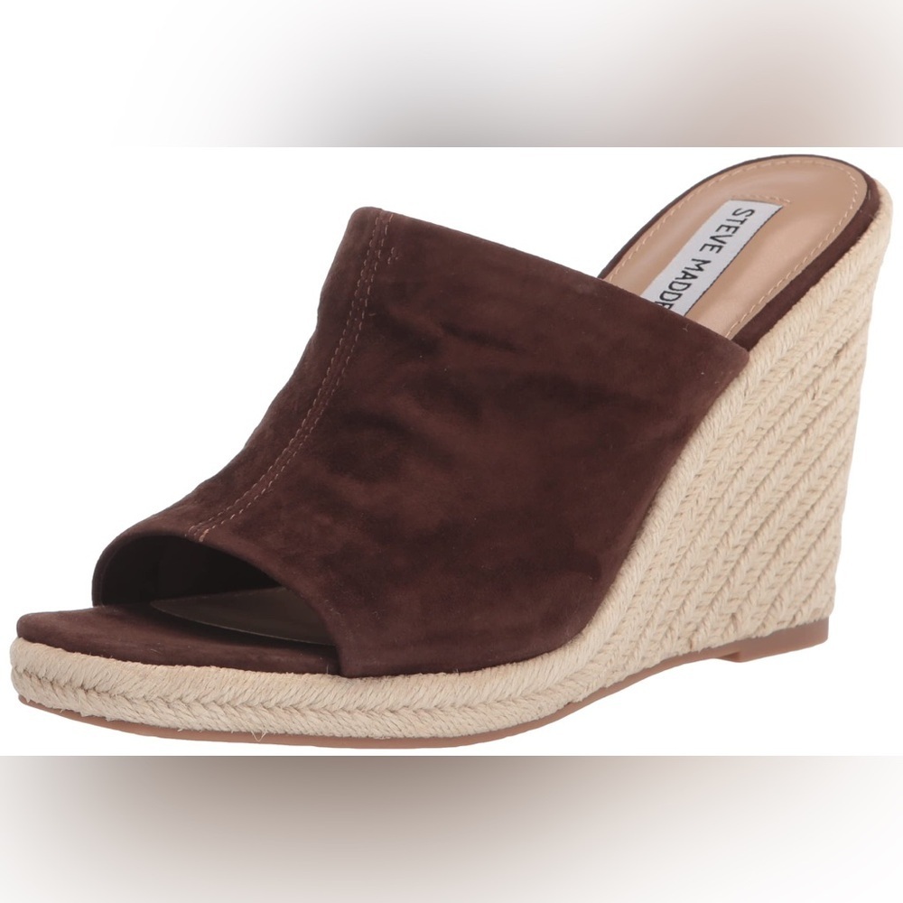 Steve Madden Chocolate Brown Wedge Mules